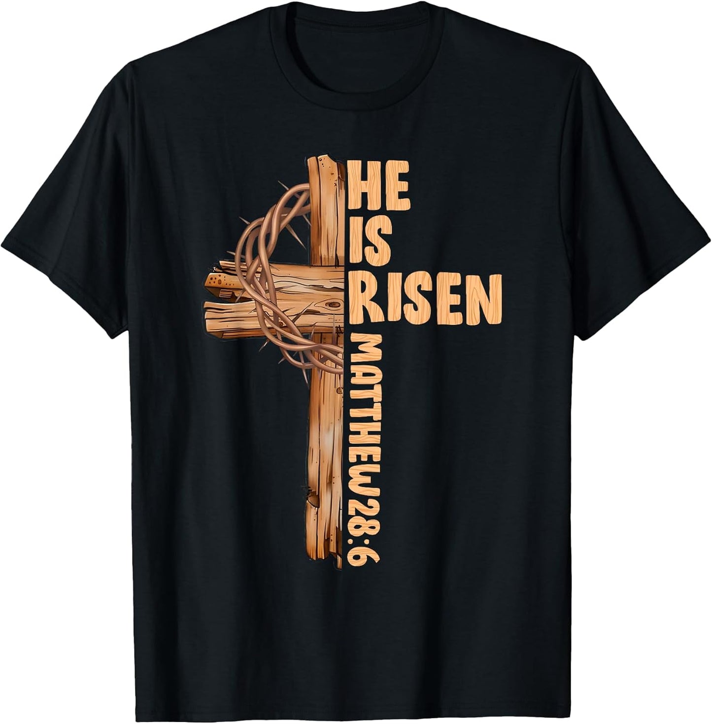Happy Easter Cross He is Risen Jesus Christian Men Women Kid T-Shirt