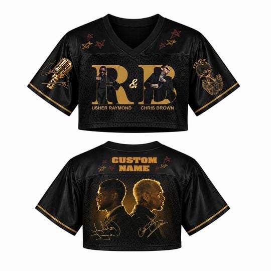 RnB Tour 2026 Chris Brown Usher Crop Jersey, Fan Concert Outfit