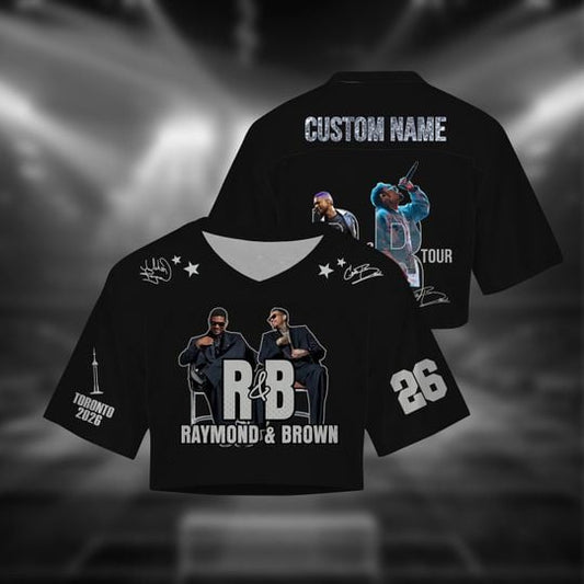 Custom The RnB Tour 2026 Crop Football Jersey, Usher Raymond & Chris Brown Shirt