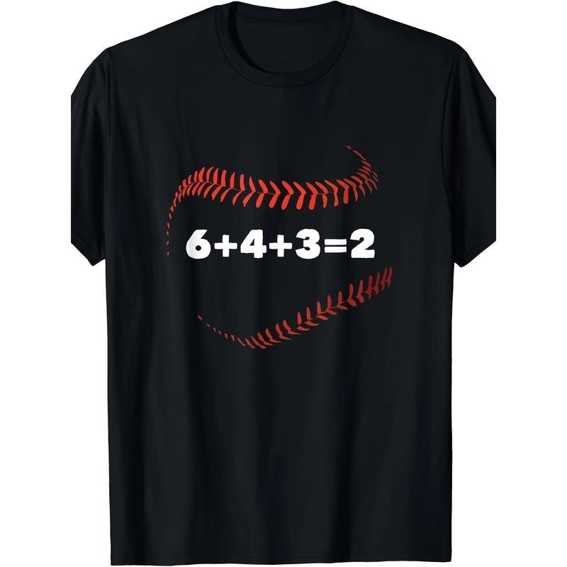 6+4+3=2 Double Play Baseball Player Gift Baseball Saying T-Shirt - 220g made in usa Hoodie, Sweatshirt | WearSparks.com