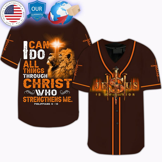 HOT I Can Do All Things Through Christ Who Strengthens Me, Jesus Baseball Jersey