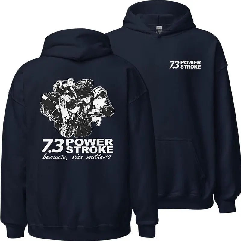 7.3 Power Stroke Hoodie Powerstroke Diesel Truck Hoodie With American Flag Pullover Long Sleeve Cotton T-Shirts, Sweatshirt