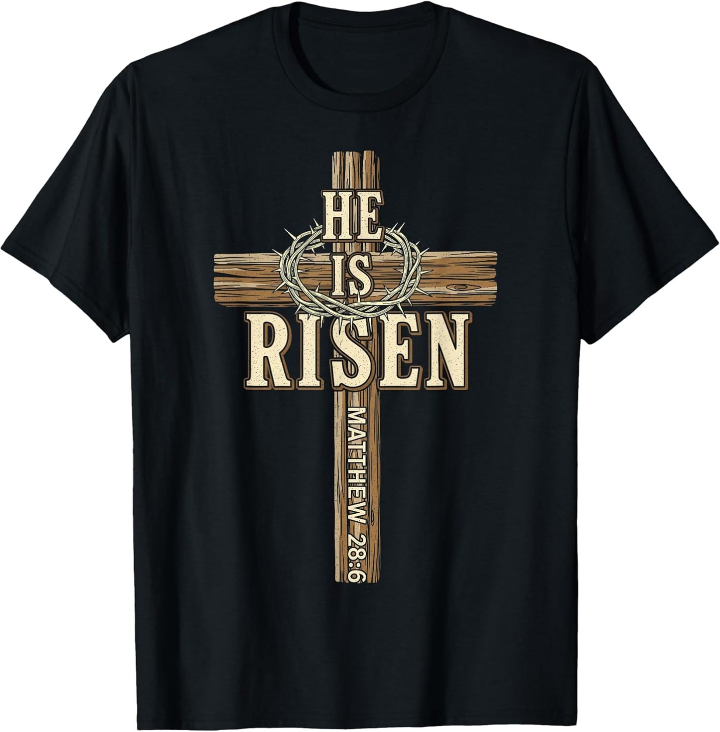 Easter Cross He is Risen Jesus Christian Men Women Boys Kids T-Shirt