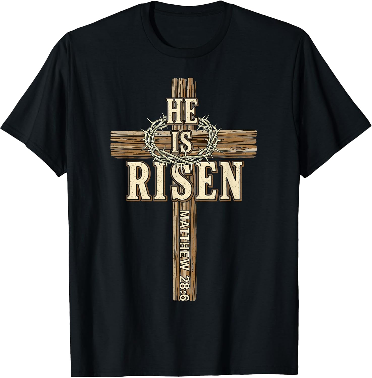 Easter Cross He is Risen Jesus Christian Men Women Boys Kids T-Shirt