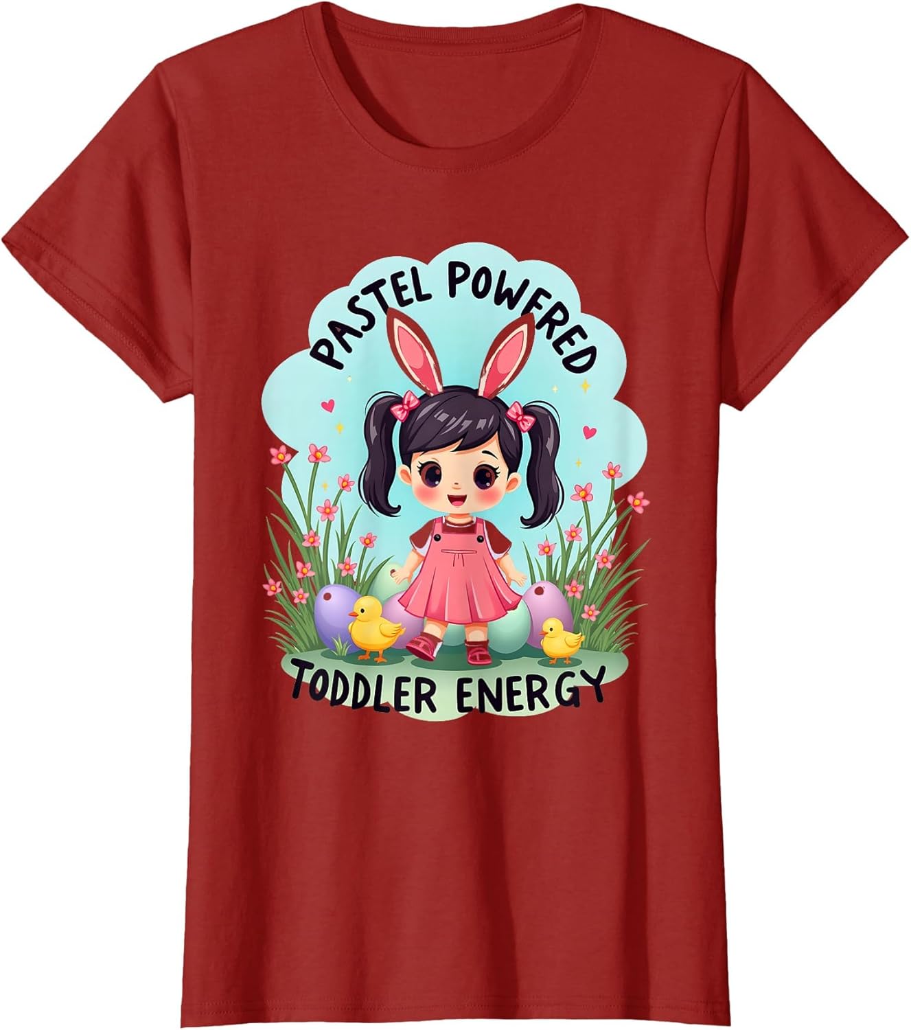 Pastel Powered Toddler Energy Easter Design T-Shirt
