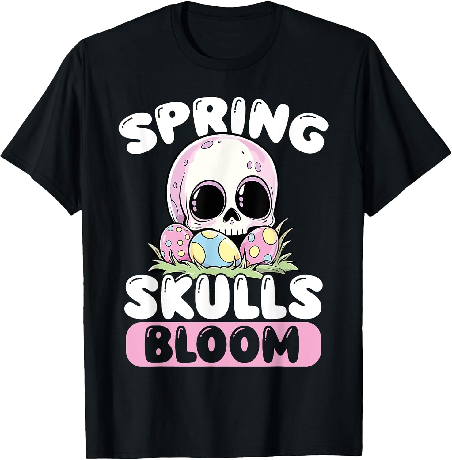 Spring Skulls Bloom Pastel Goth Easter Aesthetic T-Shirt