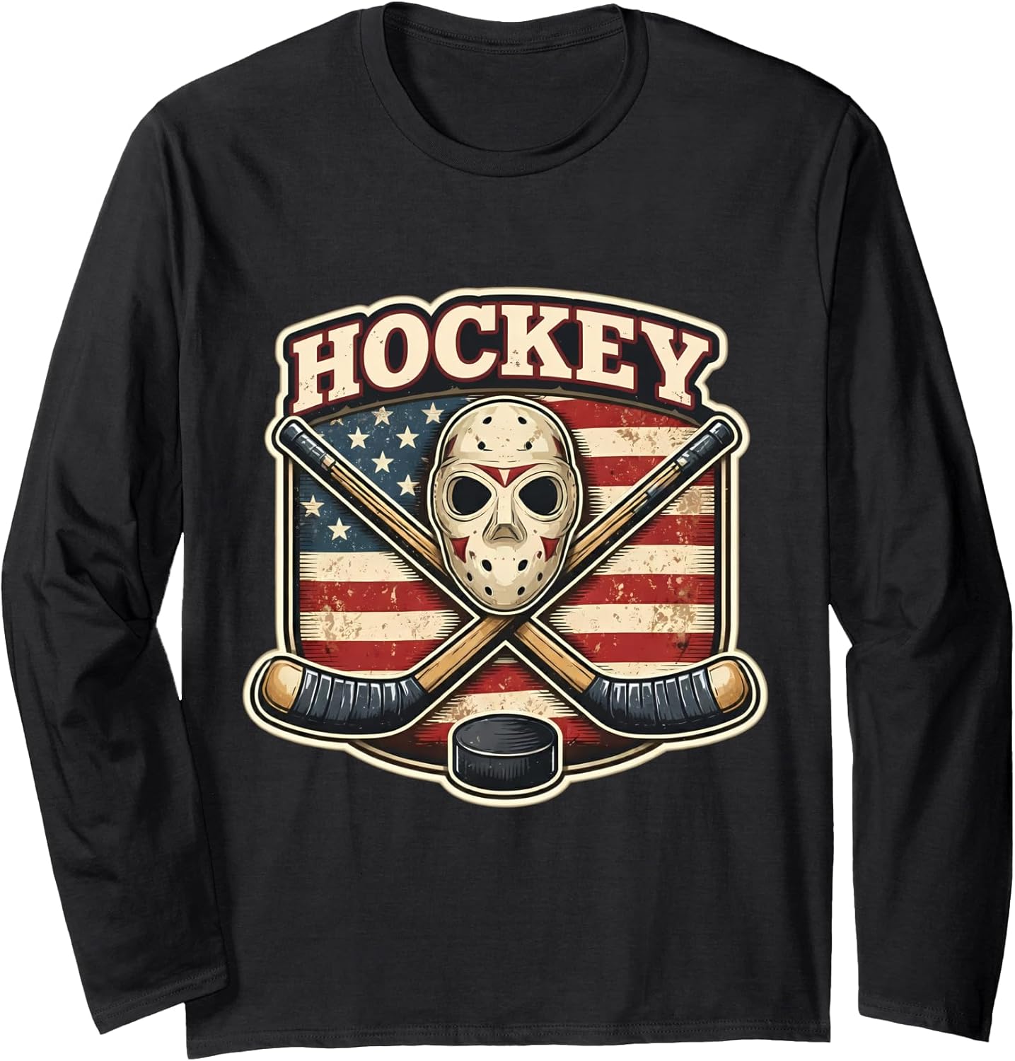 Vintage American Flag Ice Hockey Proud USA Merch
