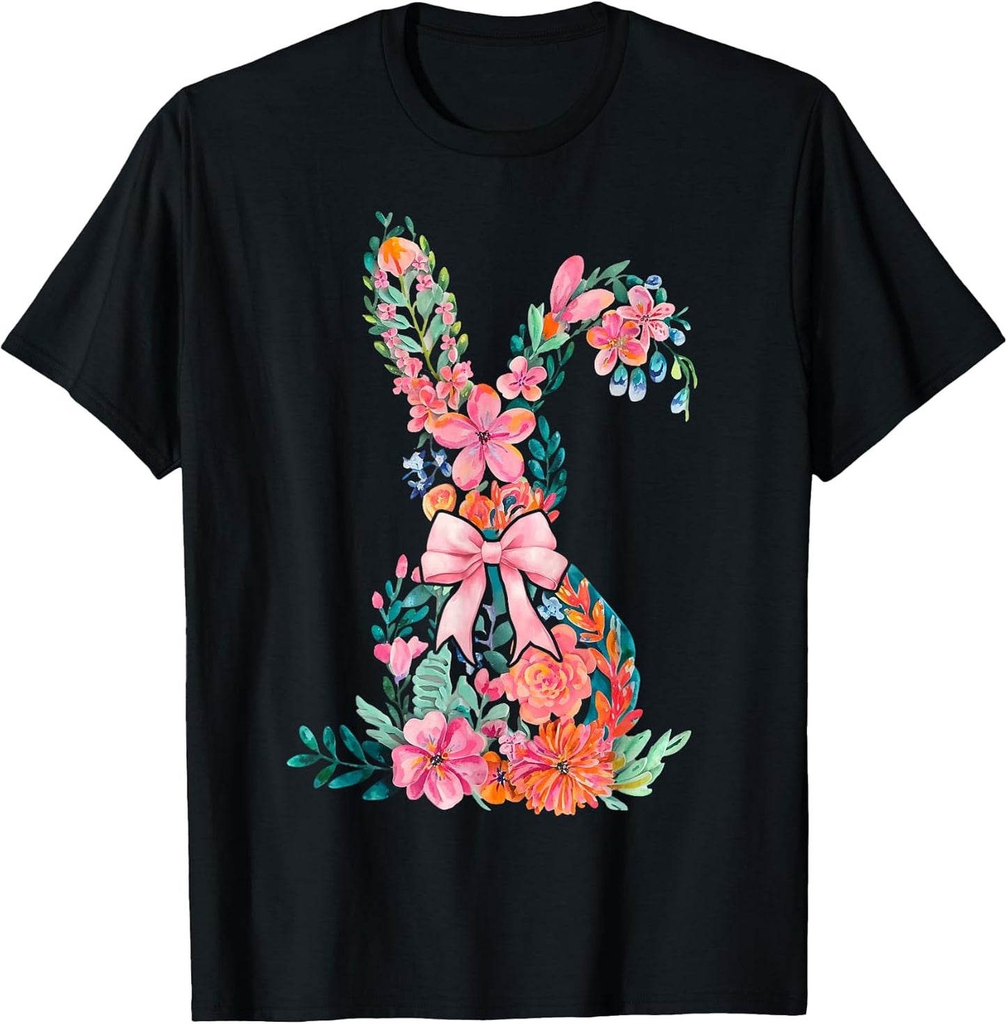 Pastel Floral Watercolor Bunny Rabbit Easter