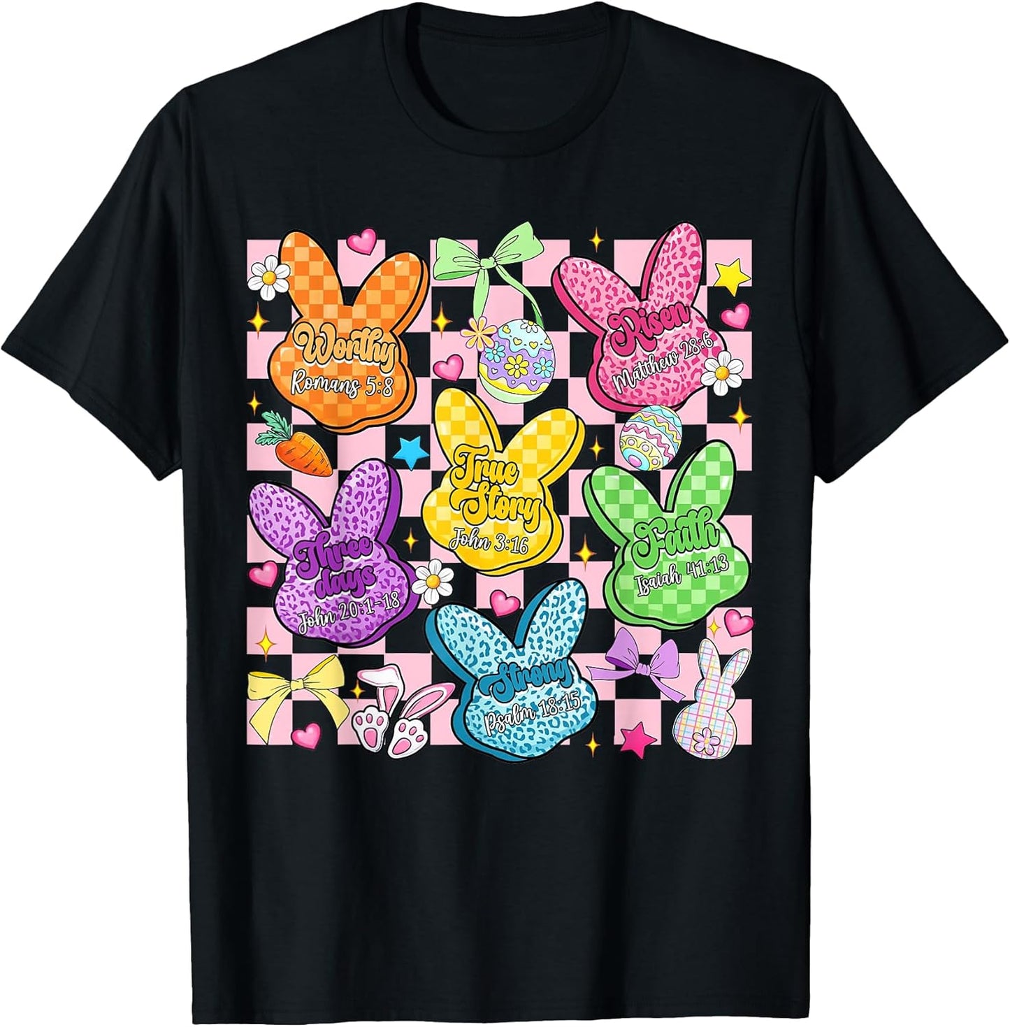 Easter Bunny Candy Bible Verse Religious Christian Easter T-Shirt