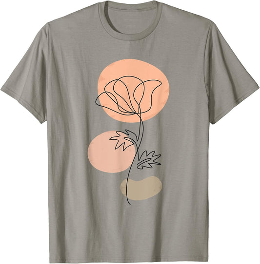 Abstract minimalist Flower Leaf line art Co.