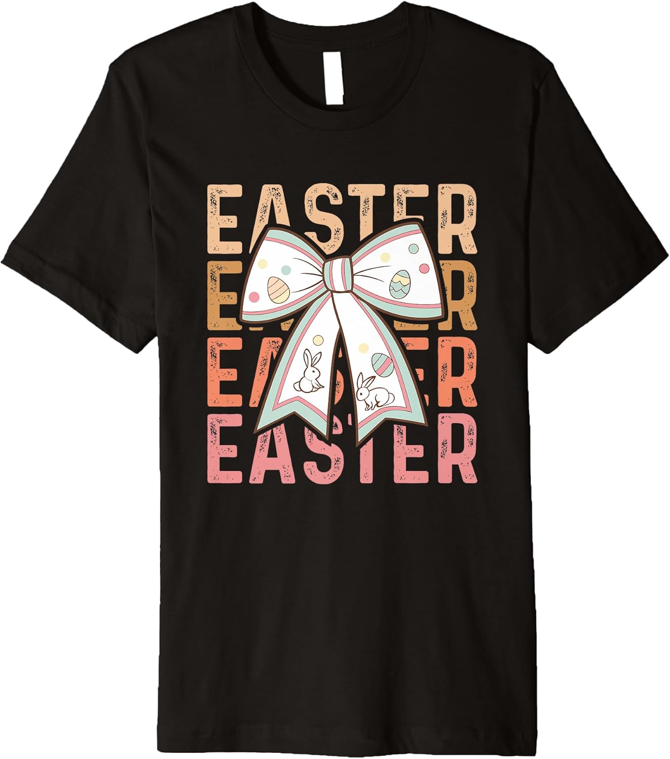 Easter Bunnies Pastel Bow Easter Text Premium T-Shirt