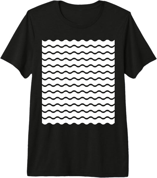 Minimalist Black and White Wavy Lines Pattern