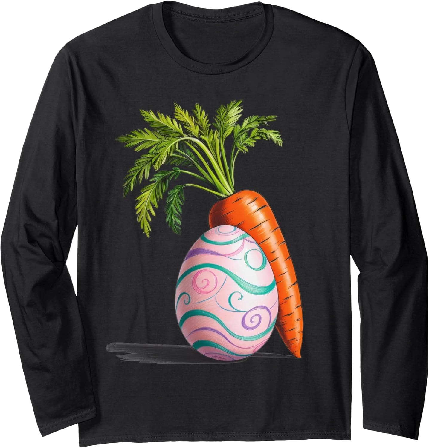 Carrot and Easter Egg Pastel Long Sleeve T-Shirt