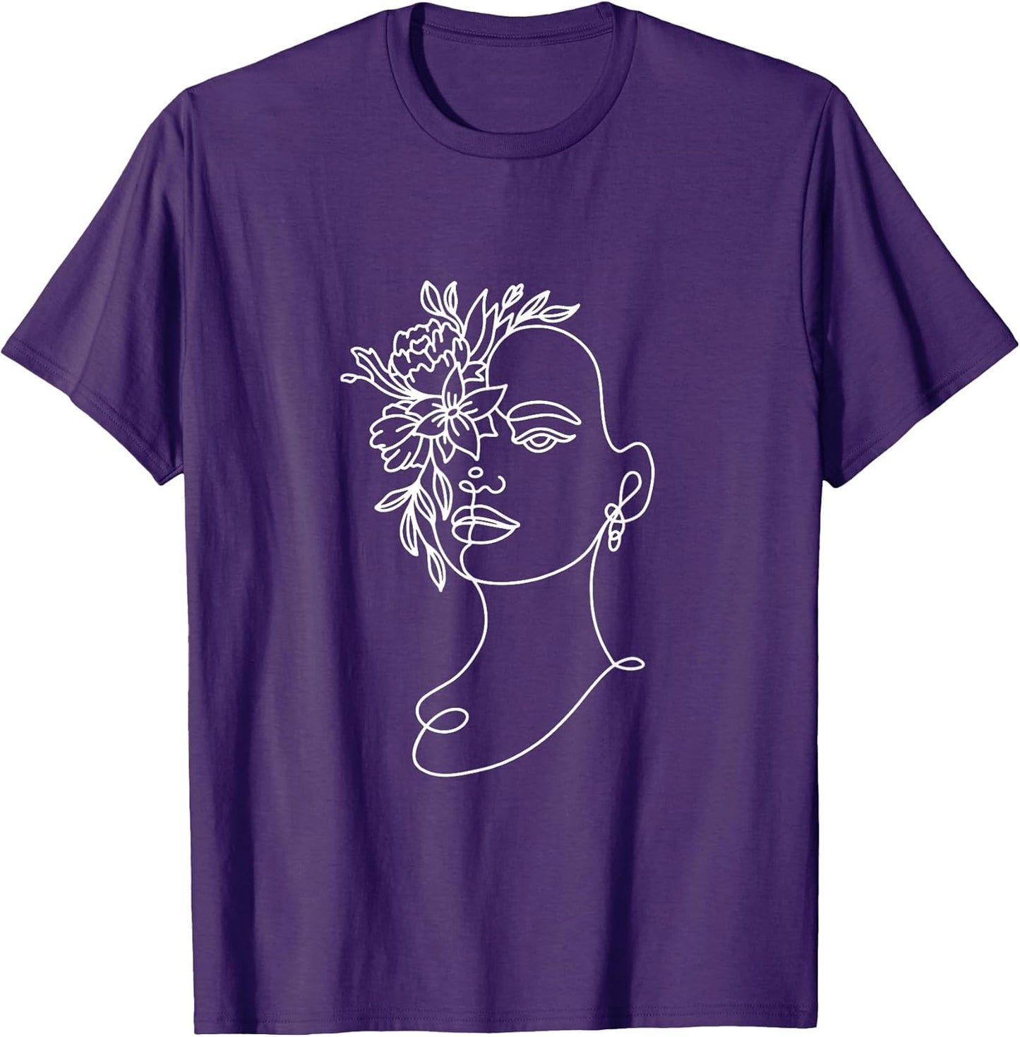 Abstract minimalist woman face line art