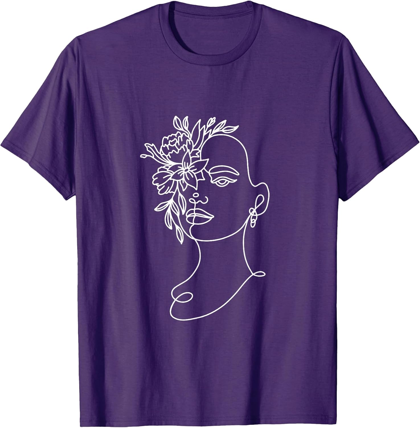 Abstract minimalist woman face line art