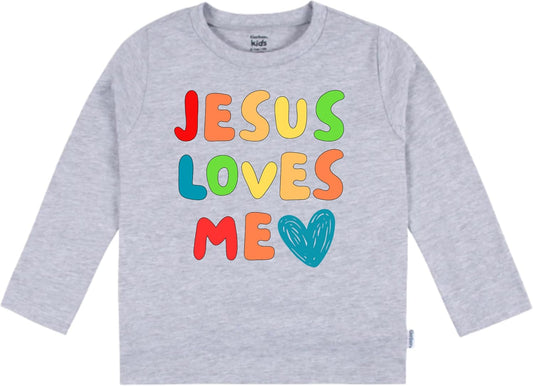 Jesus Loves Me Long Sleeve Christian Shirt for Girls Boys Faith Gift - Jesus T-Shirt
