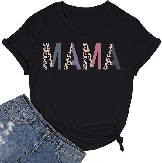 Happy Mother's Day Shirts for Women Funny Mom Graphic Shirts Casual Short Sleeve Tees Tops for The Best Mom Grandma