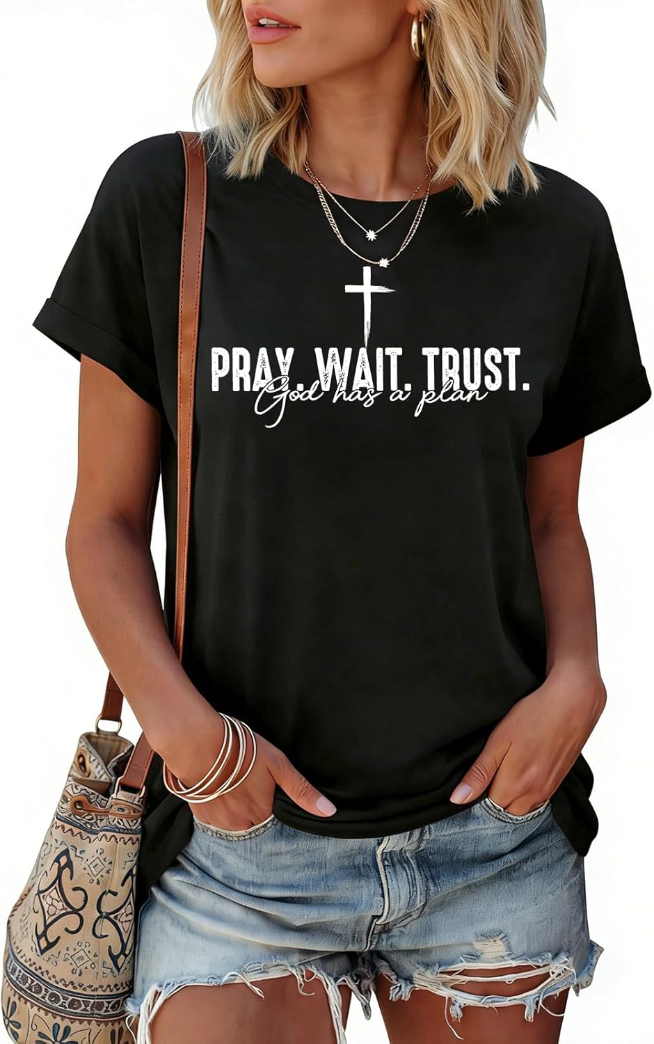 Christian Shirts for Women Faith T Shirts Jesus Religious Graphic Tees Cross Pray Bible Verse Inspirational Tops