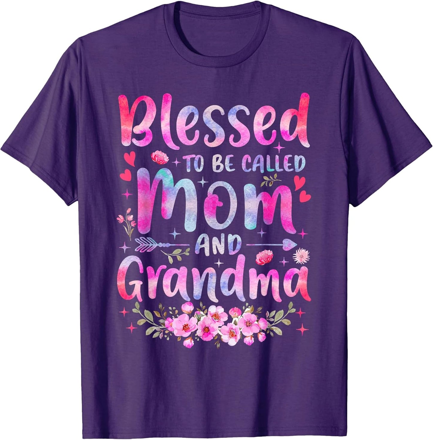 Mother's Day Blessed To Be Called Mom And Grandma Flowers T-Shirt