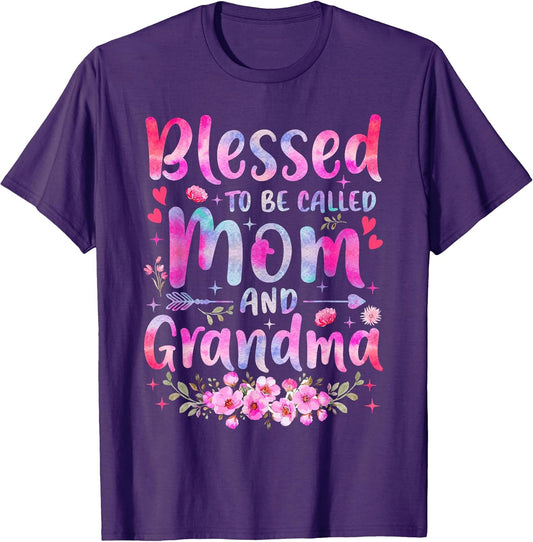 Mother's Day Blessed To Be Called Mom And Grandma Flowers T-Shirt