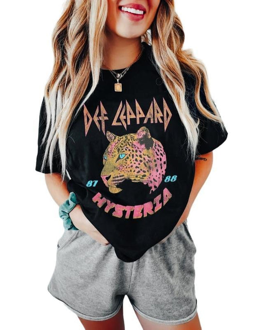 80's Rock Band Shirt, Def Leppard T-Shirt, Rock and Roll Leopard Retro Music Shirt Unisex Hoodie, Sweatshirt | WearSparks.com