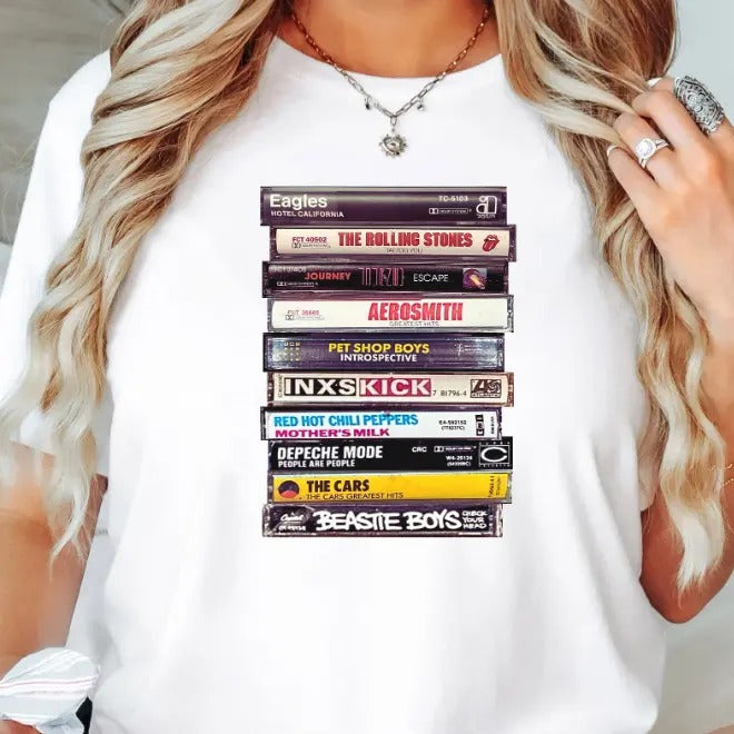 80's Rock Cassette Shirt Gift For Music Lover, Vintage Music Band tshirt, Retro Cassette Tapes T-Shirt Hoodie, Sweatshirt