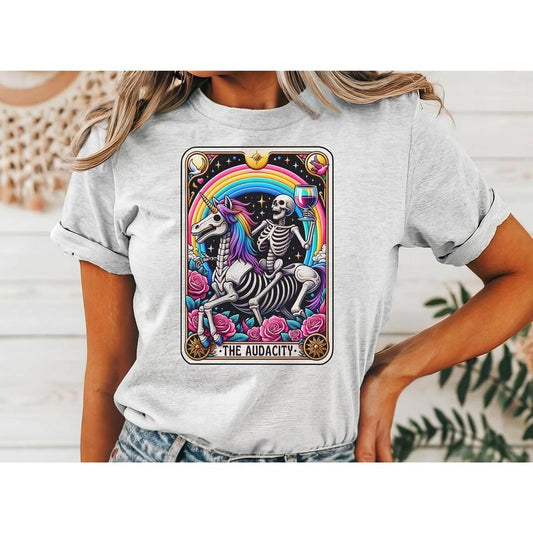 #801 - The Audacity Tarot Card Design -  - Print Unisex Crew neck Tee T-shirt Hoodie, Sweatshirt | WearSparks.com