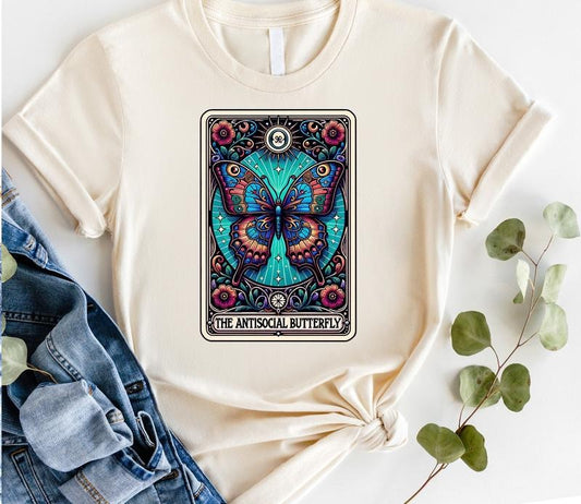 #816 - The Anti-Social Butterfly Tarot -  Print Unisex Crew neck Tee T-shirt Hoodie, Sweatshirt | WearSparks.com