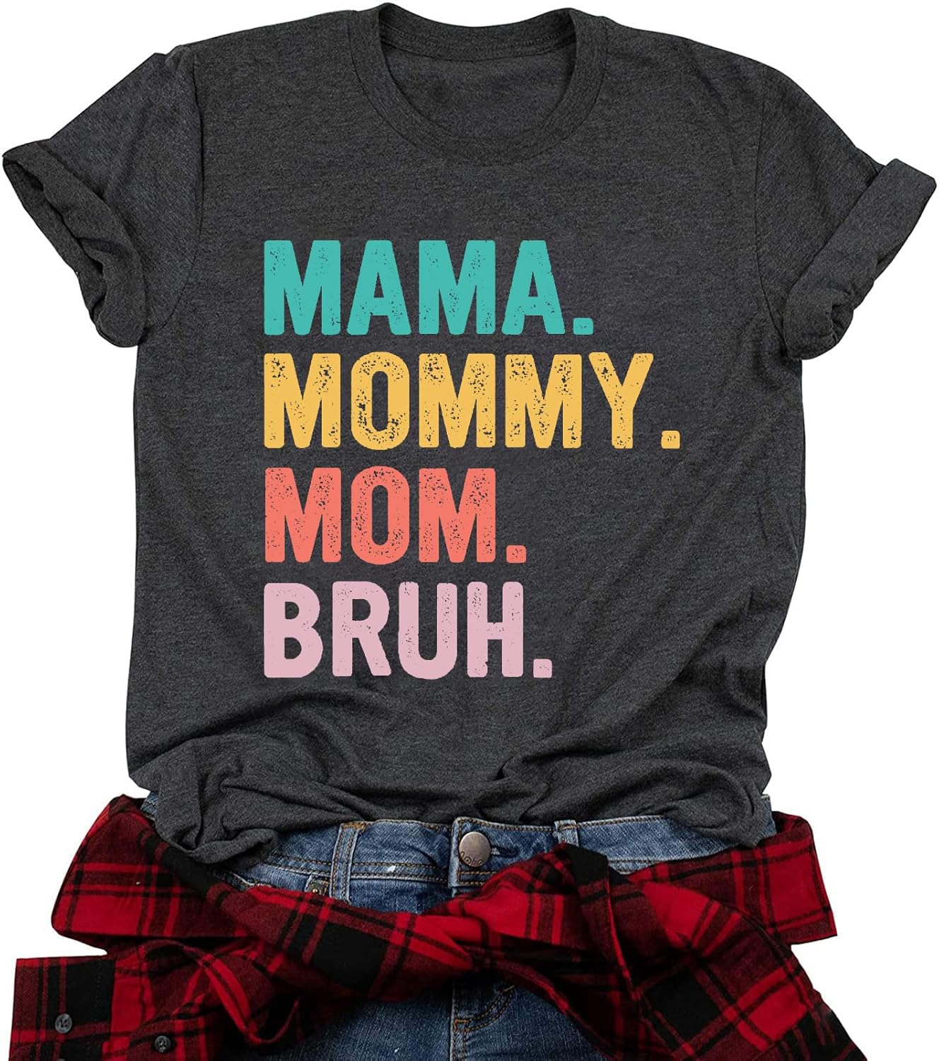 Mama Shirt for Women Mama Mommy Mom Bruh Mother's Day T Shirts Funny Short Sleeve Casual Tops Tees