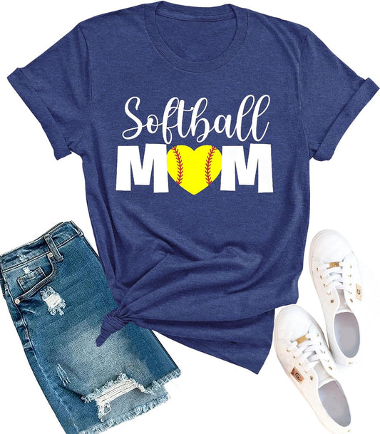 Mama Shirts for Womens Sport Mom Tshirt Funny Short Sleeve Letter Printed Tees Mom Gift Tops