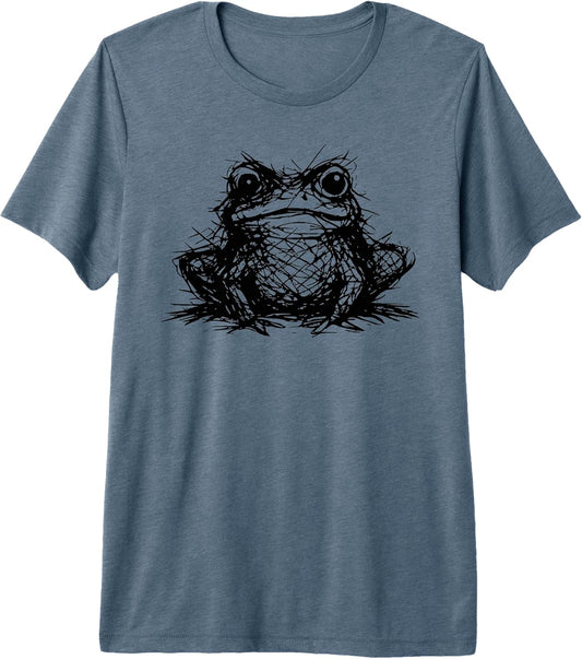 Scribble Frog Art & Minimal Designs Line Art Tee
