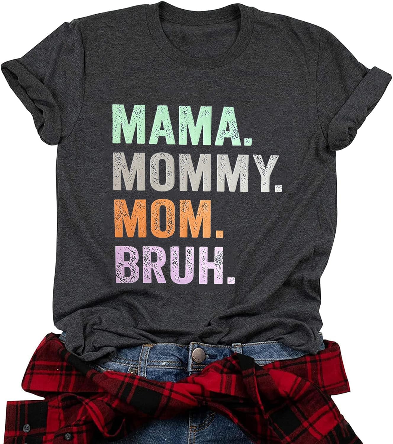 Mama Mommy Mom Bruh Shirt Women Mama Tshirt Mother'day Gift Shirts Funny Short Sleeve Tee Tops