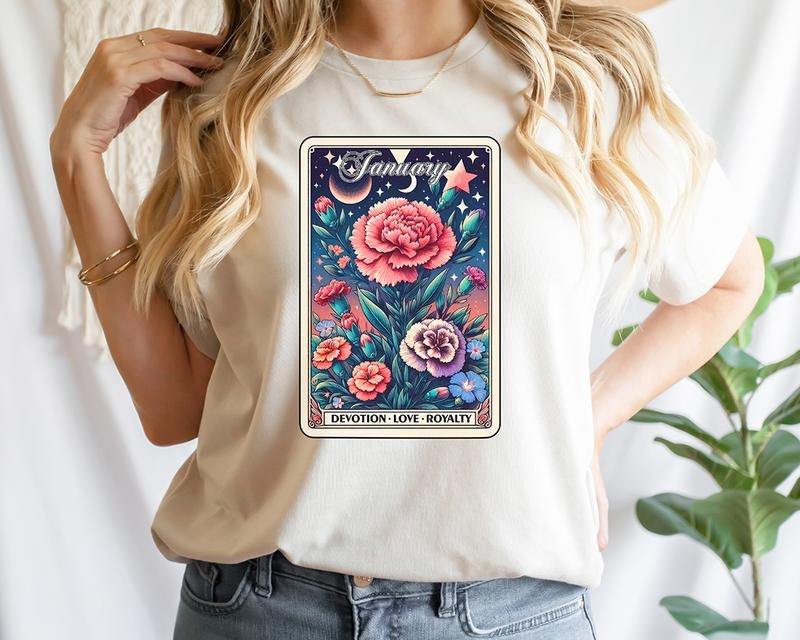 #821 - Month Floral Flowers Tarot Card Tee Unisex Shirt Graphic t-shirt Hoodie, Sweatshirt | WearSparks.com