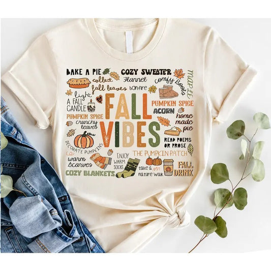 # 837 -  Fall Vibes - Print Unisex Crew neck Tee T-shirt Top Womenswear Hoodie, Sweatshirt | WearSparks.com