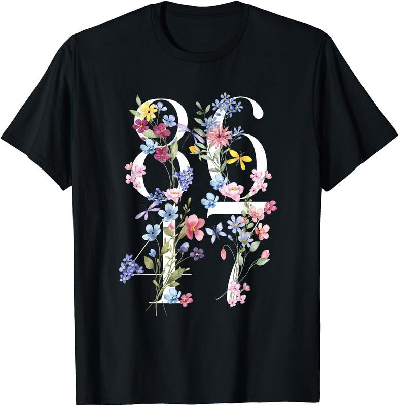 86 47 Floral Boho Style T-Shirt | Unisex Cotton Tee Gift, Crewneck, Short Sleeve Hoodie, Sweatshirt | WearSparks.com