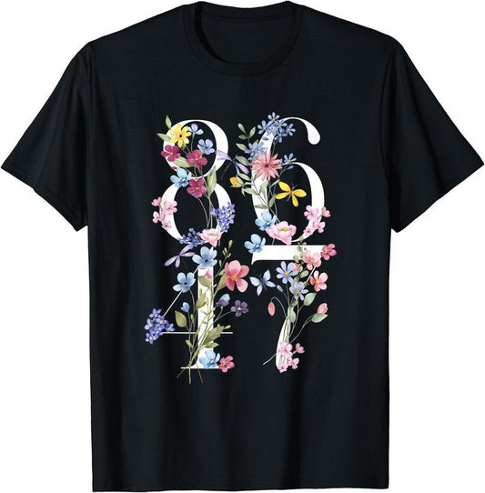 86 47 Floral Boho Style T-Shirt | Unisex Cotton Tee Gift, Crewneck, Short Sleeve Hoodie, Sweatshirt | WearSparks.com