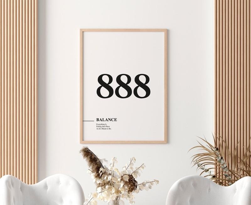 888 Angel Number, Angel Number Poster, Trendy Wall Art Print, Alignment, Manifestation Energy Spiritual Poster, Poster...