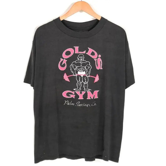 90s Gold s Gym Palm Springs California T-Shirt. Vintage Gold's Gym Bar Bell Muscle Man Body Builder Graphic Shirt...
