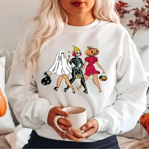 90s Halloween Shirt, Trick Or Treat Halloween Sweatshirt, Halloween Sweatshirt, Spooky Shirt,Funny Halloween Shirt,...