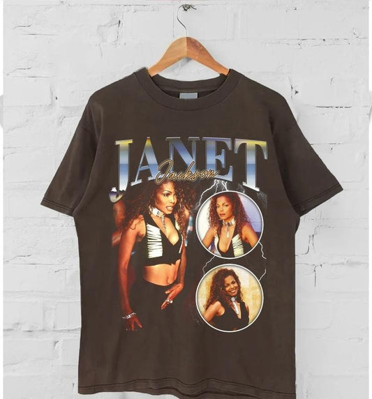 90s Janet Jackson Vintage T shirt, Hip Hop shirt, Gift for her, Gift for him, Gift for fan Cotton Menswear Hoodie, Sweatshirt