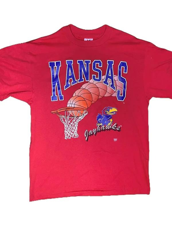 90s Kansas Jayhawks - Vintage College Basketball Tee Vintage Unisex T-shirt Sweatshirt Hoodie | WearSparks.com
