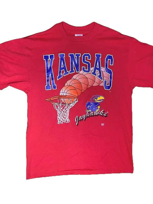 90s Kansas Jayhawks - Vintage College Basketball Tee Vintage Unisex T-shirt Sweatshirt Hoodie | WearSparks.com