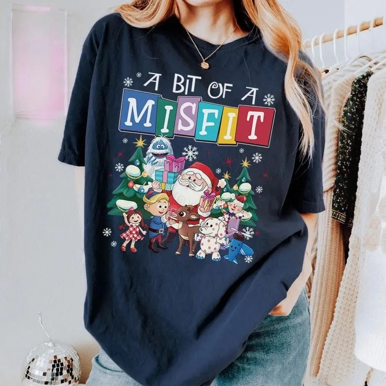 A Bit Of A Misfit Christmas Shirt, Rudolph Reindeer Shirt, Christmas Party Shirt, Kids Toddler Shirt, Misfit Toys...