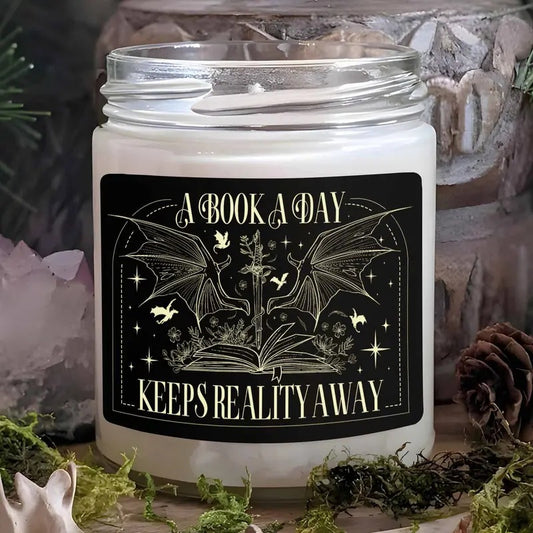 A Book a Day Keeps Reality Away Candle, Fantasy Book Candle, Gift for Reader, Book Lover, House of Dragon Candle, Book...