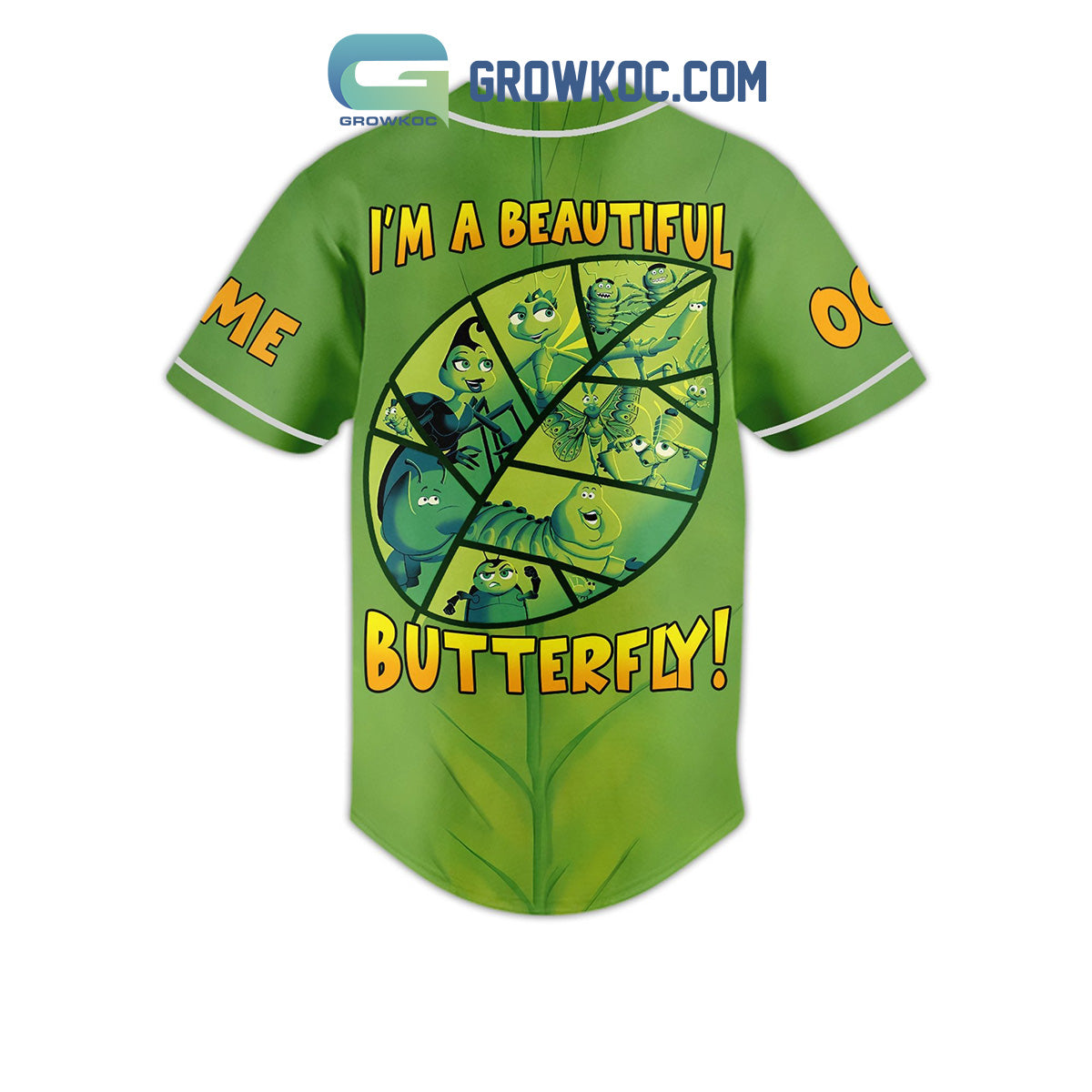 A Bug’s Life I’m A Beautiful Butterfly Personalized Baseball Jersey