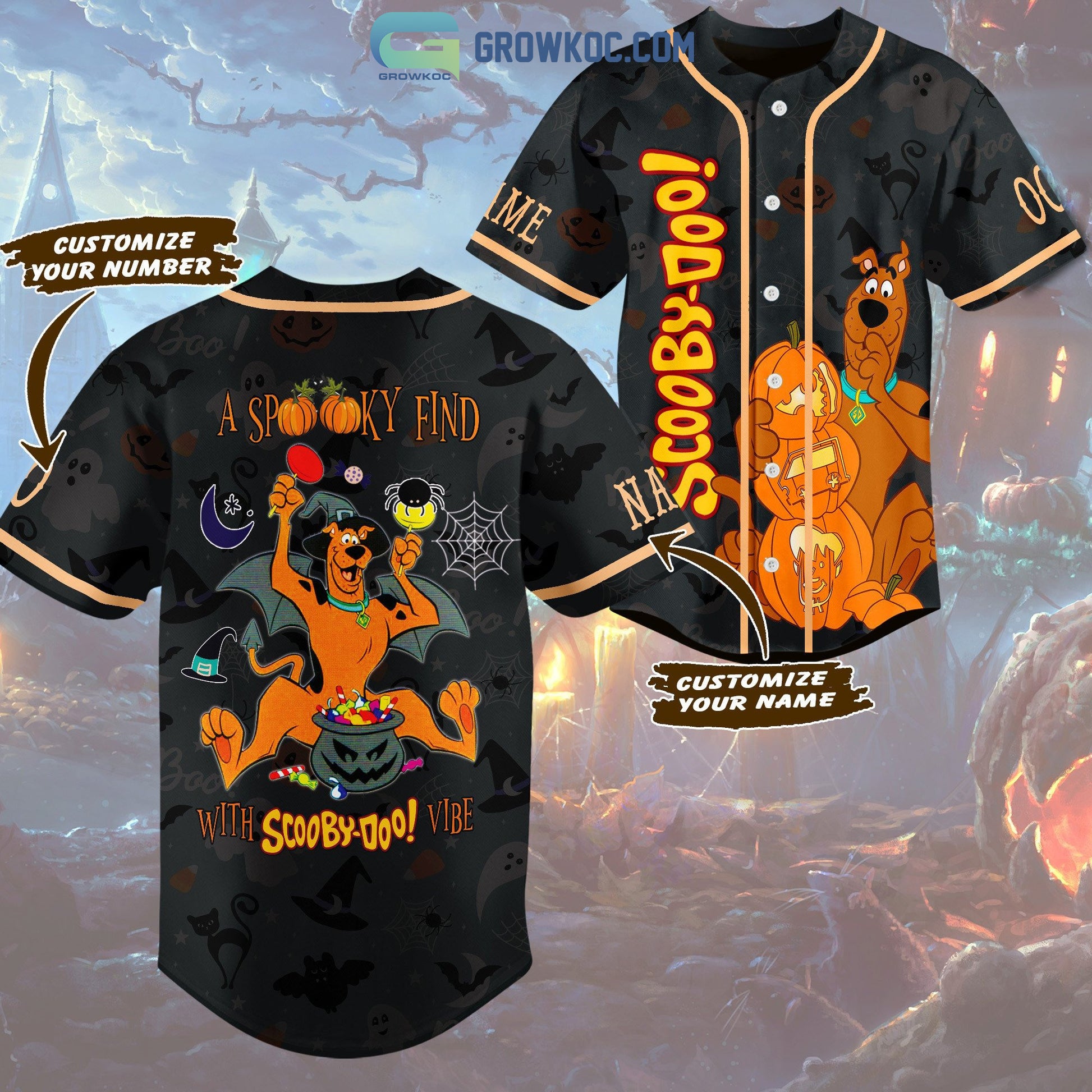 A Spooky Find With Scooby Doo Vibe Halloween Personalized Baseball Jersey