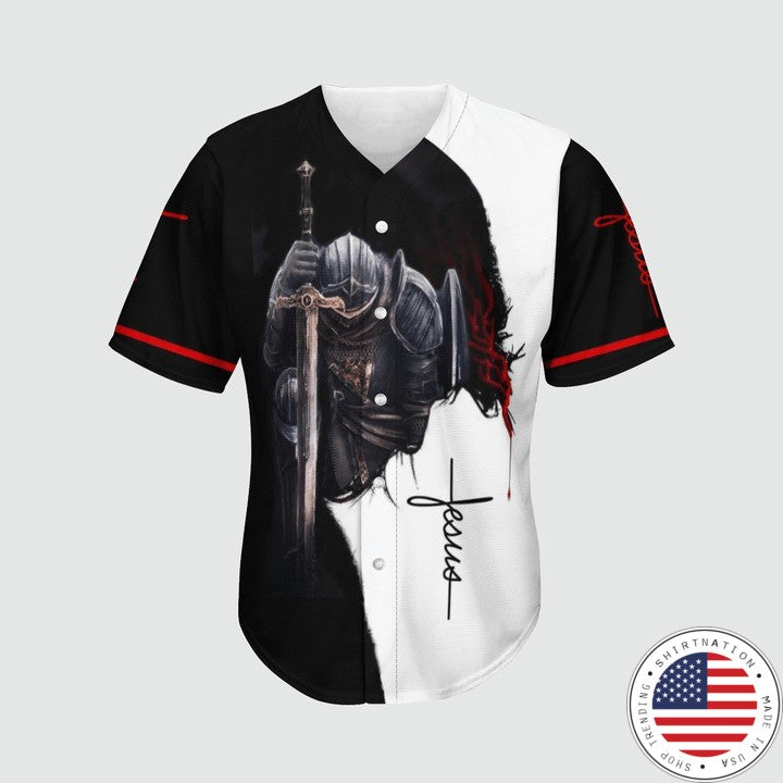 A child of god a man of faith a warrior of christ baseball jersey