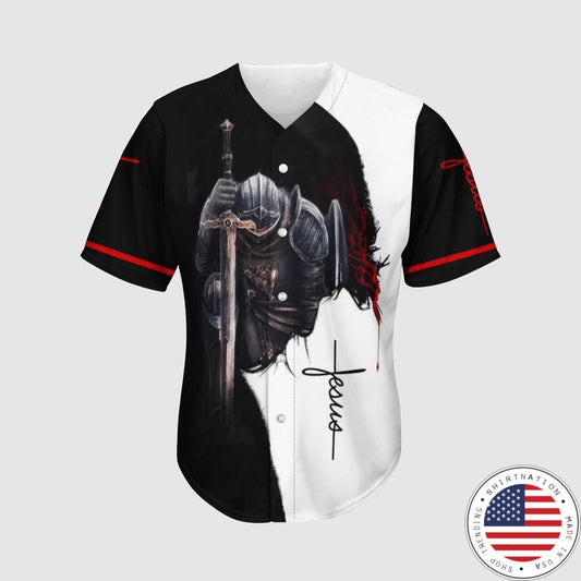 A child of god a man of faith a warrior of christ baseball jersey
