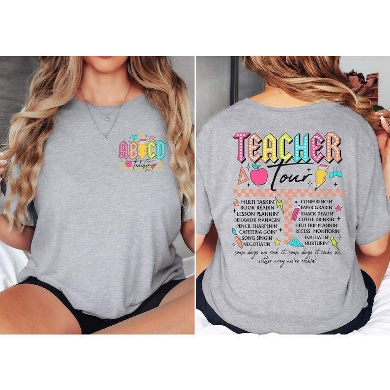 ABCD Teacher Tour Shirt, Back To School Tshirt, Funny Teacher Shirt, End of Year Shirt, Kindergarten Teacher T-shirt,...