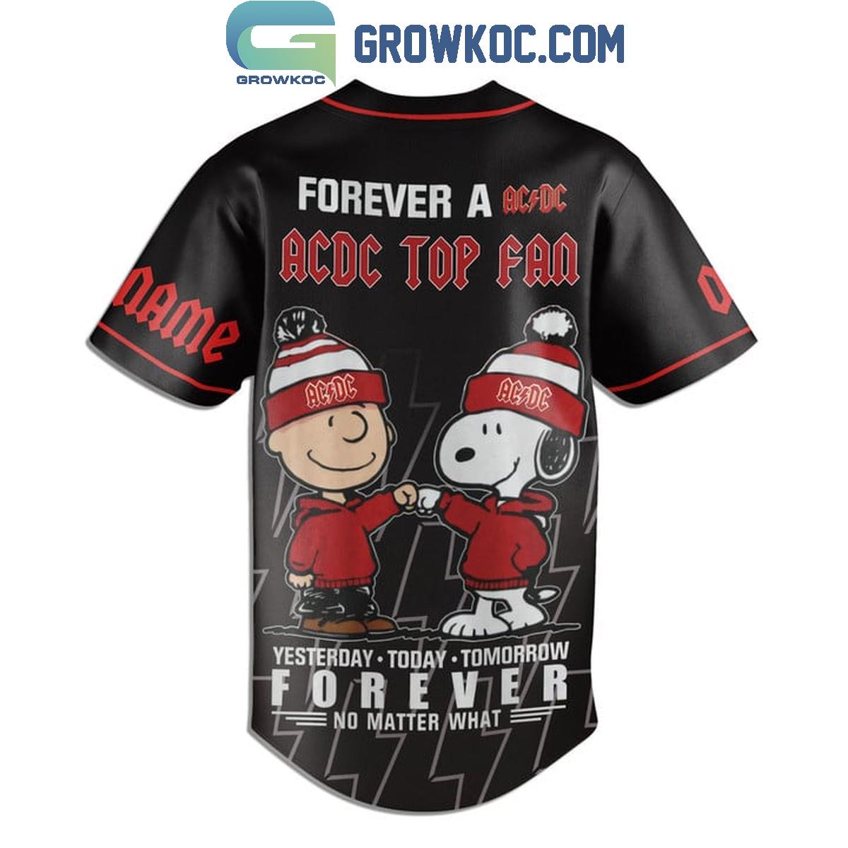 ACDC Forever A ACDC Top Fan No Matter What Personalized Baseball Jersey